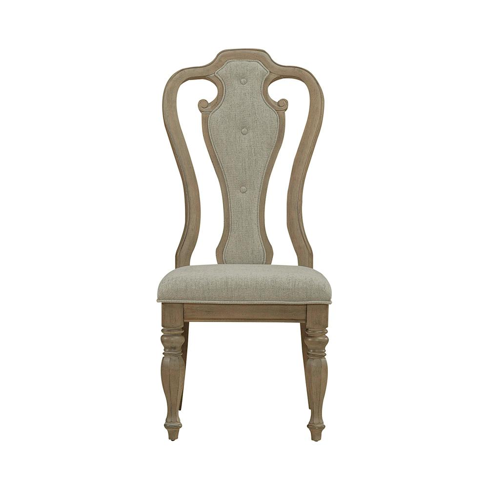 Liberty Furniture - Magnolia Manor Splat Back Uph Side Chair  in Weathered Bisque - 244N-C2501S veiw 3