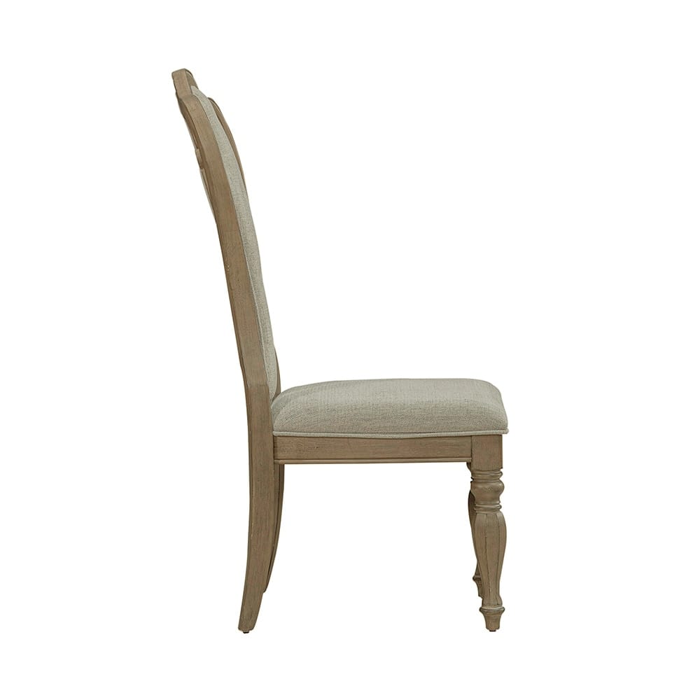 Liberty Furniture - Magnolia Manor Splat Back Uph Side Chair  in Weathered Bisque - 244N-C2501S veiw 4