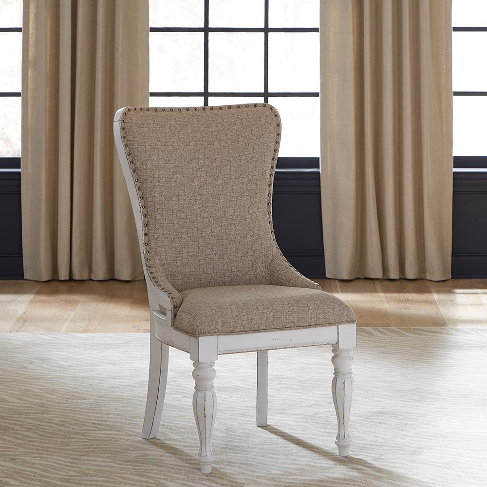 Liberty Furniture - Magnolia Manor Uph Wing Back Side Chair  in Antique White & Weathered Bark - 244-C6501S veiw 1