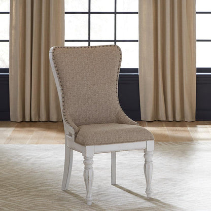 Liberty Furniture - Magnolia Manor Uph Wing Back Side Chair  in Antique White & Weathered Bark - 244-C6501S veiw 1