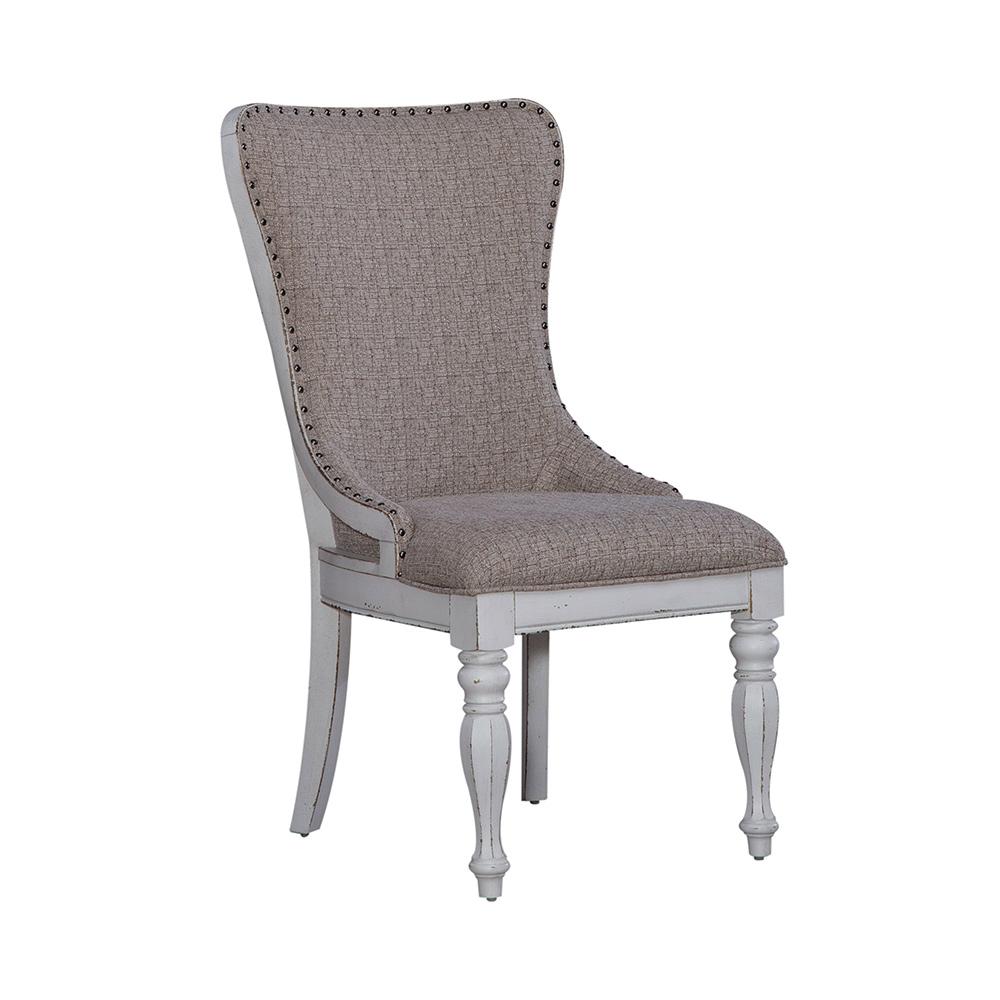 Liberty Furniture - Magnolia Manor Uph Wing Back Side Chair  in Antique White & Weathered Bark - 244-C6501S veiw 6