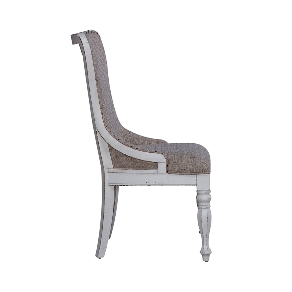 Liberty Furniture - Magnolia Manor Uph Wing Back Side Chair  in Antique White & Weathered Bark - 244-C6501S veiw 8