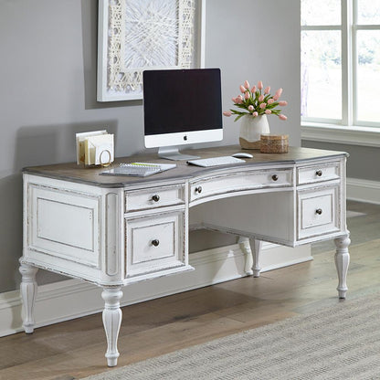 Liberty Furniture - Magnolia Manor Writing Desk in Antique White & Weathered Bark - 244-HO110 veiw 1