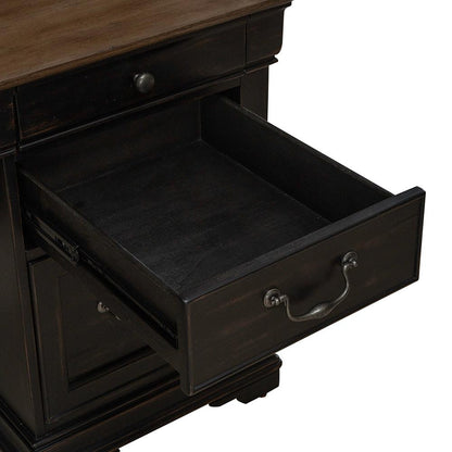 Liberty Furniture - Meritage Credenza & Hutch  in Aged Charcoal w/ Rub Thru & Caramel - 532-HO-CHS veiw 5