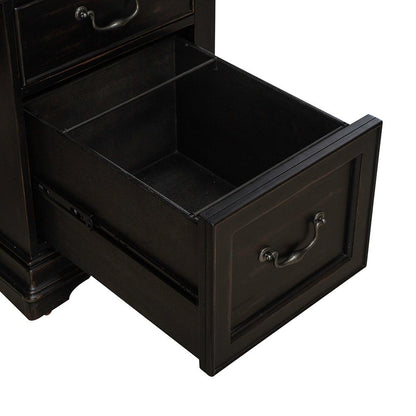 Liberty Furniture - Meritage Credenza & Hutch  in Aged Charcoal w/ Rub Thru & Caramel - 532-HO-CHS veiw 6
