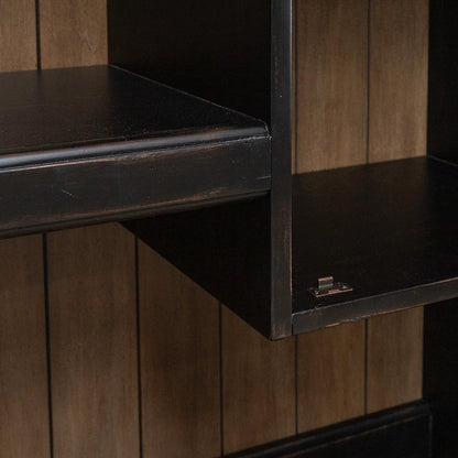 Liberty Furniture - Meritage Credenza & Hutch  in Aged Charcoal w/ Rub Thru & Caramel - 532-HO-CHS veiw 8