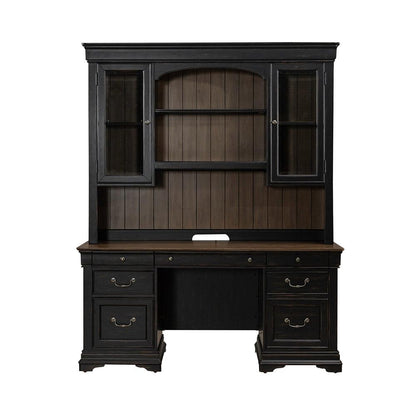 Liberty Furniture - Meritage Credenza & Hutch  in Aged Charcoal w/ Rub Thru & Caramel - 532-HO-CHS veiw 10