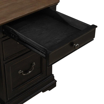 Liberty Furniture - Meritage Jr Executive Desk  in Aged Charcoal w/ Rub Thru & Caramel - 532-HO-JED veiw 3