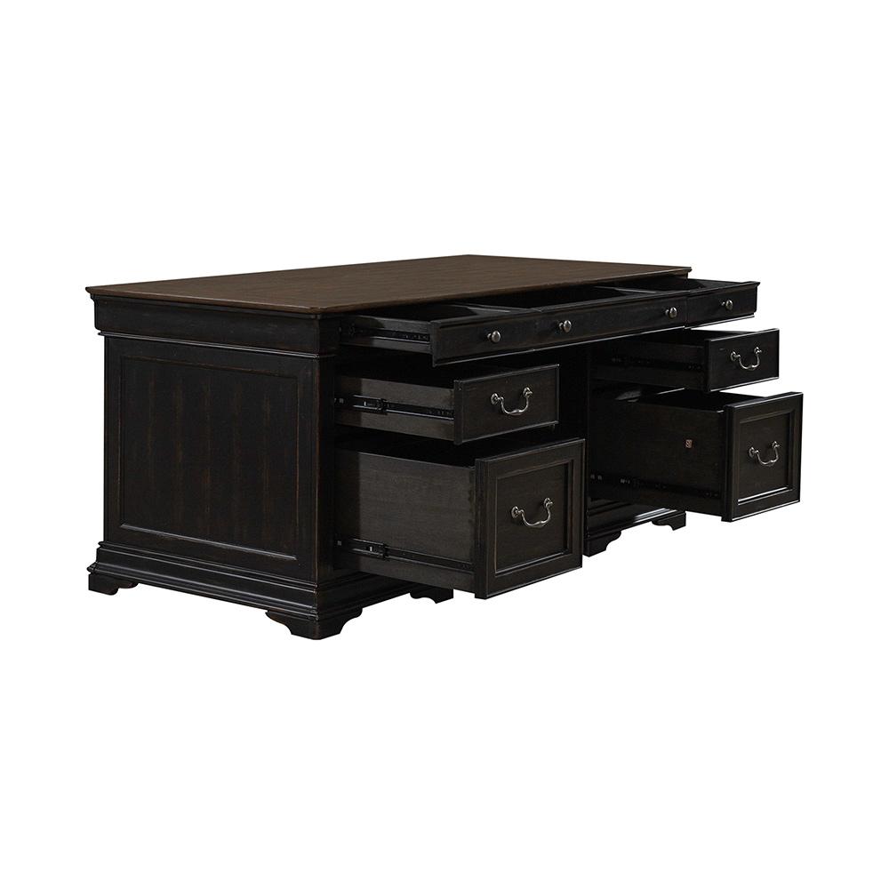 Liberty Furniture - Meritage Jr Executive Desk  in Aged Charcoal w/ Rub Thru & Caramel - 532-HO-JED veiw 13