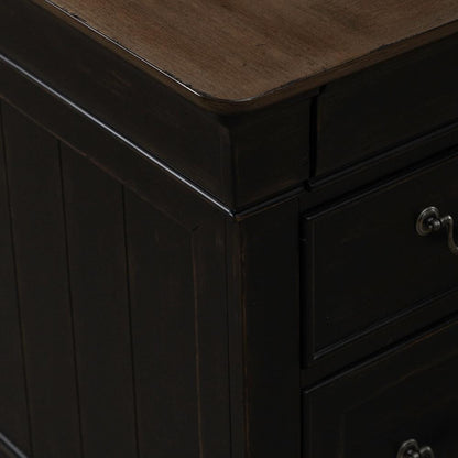 Liberty Furniture - Meritage Jr Executive Desk  in Aged Charcoal w/ Rub Thru & Caramel - 532-HO-JED veiw 14
