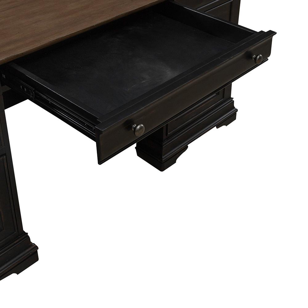 Liberty Furniture - Meritage Jr Executive Desk  in Aged Charcoal w/ Rub Thru & Caramel - 532-HO-JED veiw 15