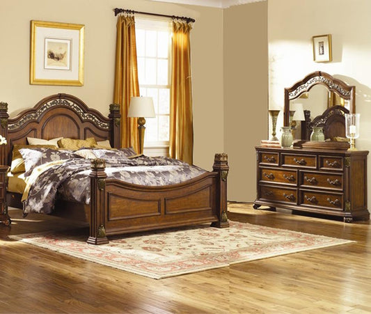 Liberty Furniture - Messina Estates 3 Piece Queen Poster Bed, Dresser & Mirror Set - 737-BR-QPSDM veiw 1