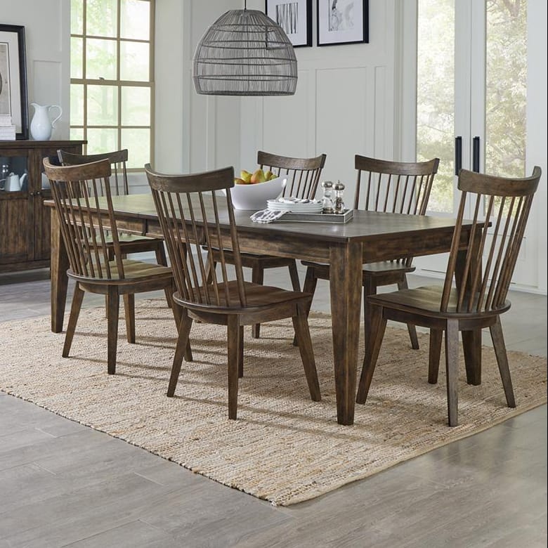 Liberty Furniture - Midland Falls 7 Piece Rectangular Table Set  in Rustic Brown - 826-CD-7RLS veiw 1