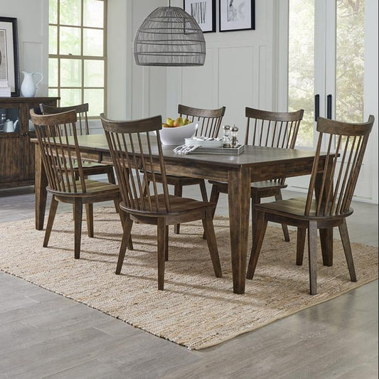 Liberty Furniture - Midland Falls 7 Piece Rectangular Table Set  in Rustic Brown - 826-CD-7RLS veiw 1