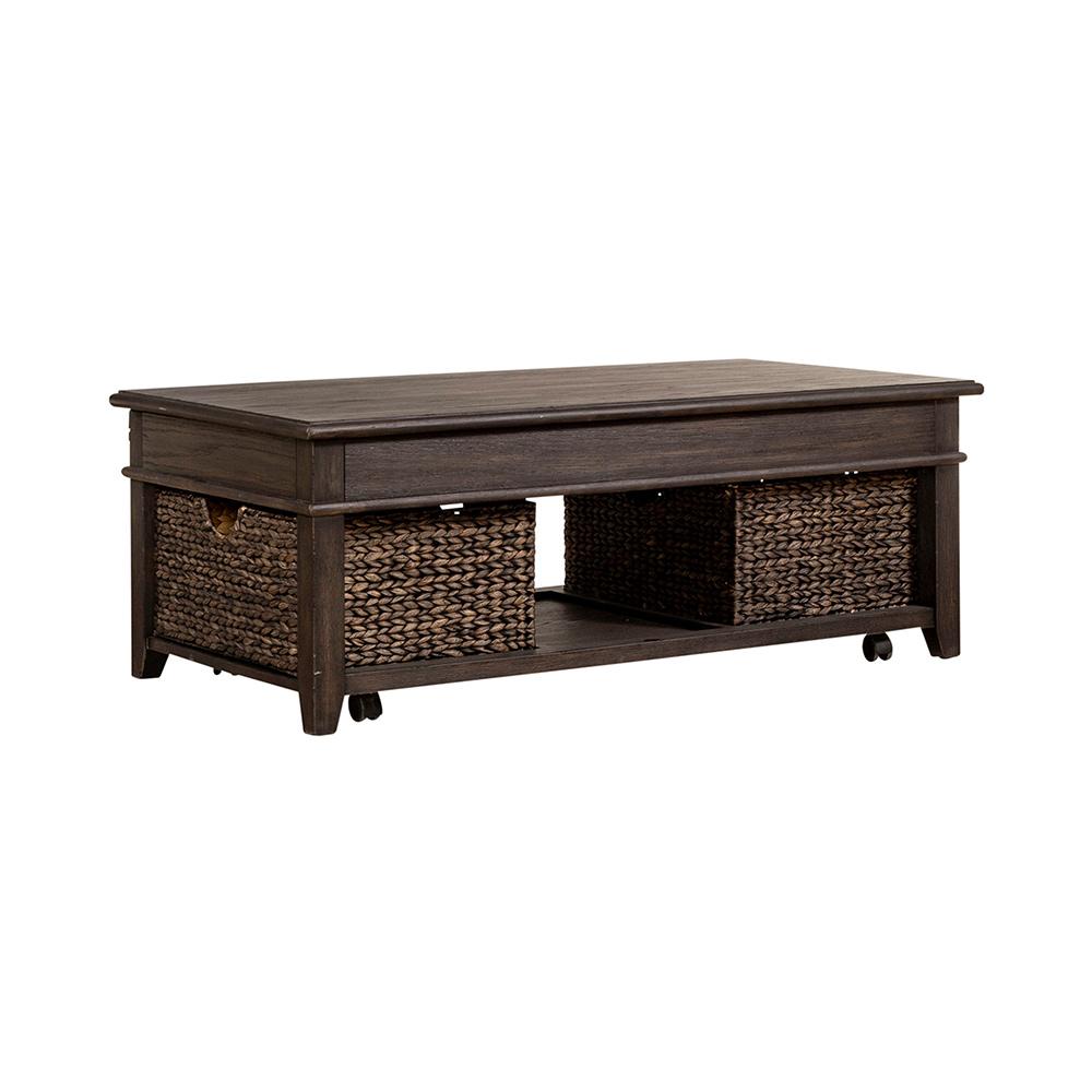 Liberty Furniture - Mill Creek Lift Top Cocktail Table in Peppercorn - 792-OT1011 veiw 2