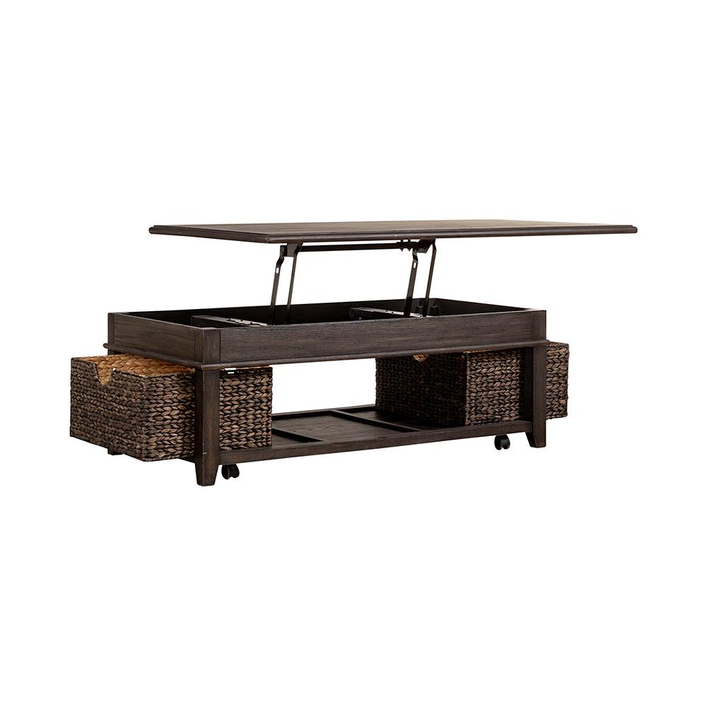 Liberty Furniture - Mill Creek Lift Top Cocktail Table in Peppercorn - 792-OT1011 veiw 9