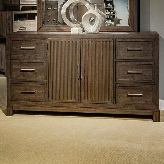 Liberty Furniture - Modern Edge 2 Door 6 Drawer Dresser in Caffe - 313-BR31 veiw 1