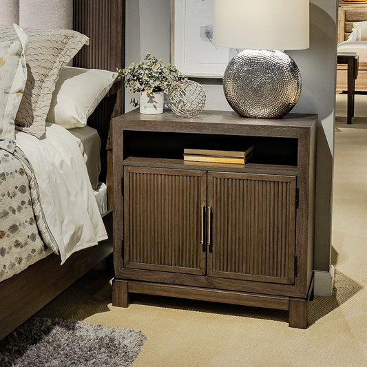 Liberty Furniture - Modern Edge Bedside Chest w/ Charging Station in Caffe - 313-BR62 veiw 1