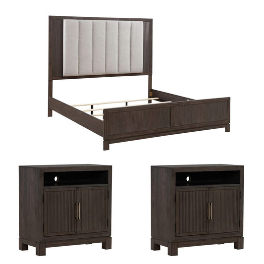 Liberty Furniture - Modern Edge King Uph Bed, 2 Bedside Chests - 313-BR-KUB2BSC view 1