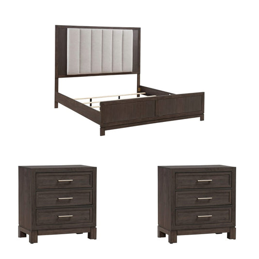 Liberty Furniture - Modern Edge King Upholstered Bed, 2 Night Stands - 313-BR-KUB2NS view 1