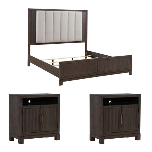 Liberty Furniture - Modern Edge Queen Uph Bed, 2 Bedside Chests - 313-BR-QUB2BSC view 1