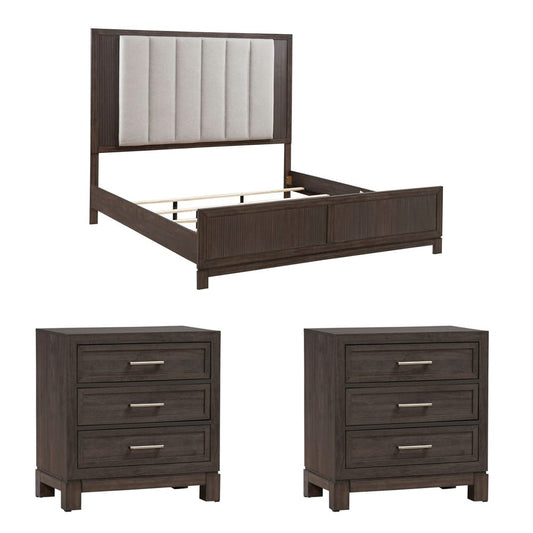 Liberty Furniture - Modern Edge Queen Uph Bed, 2 Night Stands - 313-BR-QUB2NS view 1