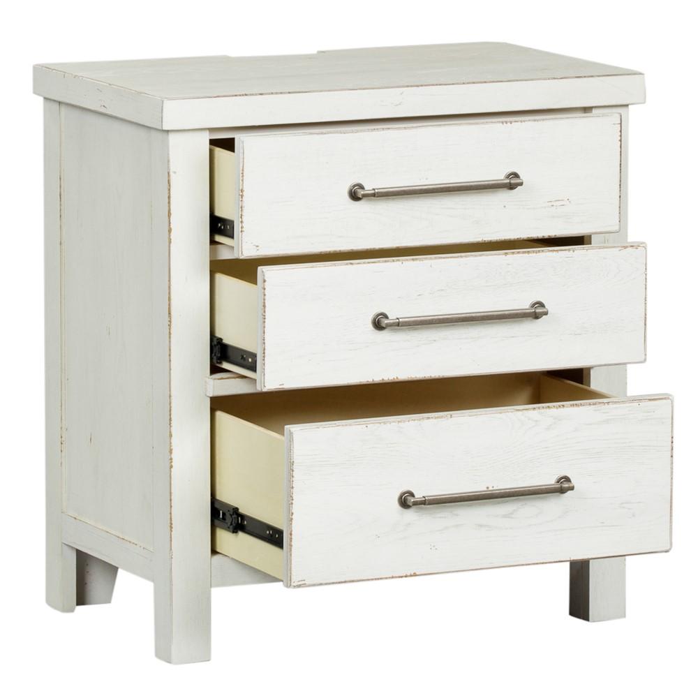 Liberty Furniture - Modern Farmhouse 3 Drawer Night Stand - 406W-BR61 veiw 3