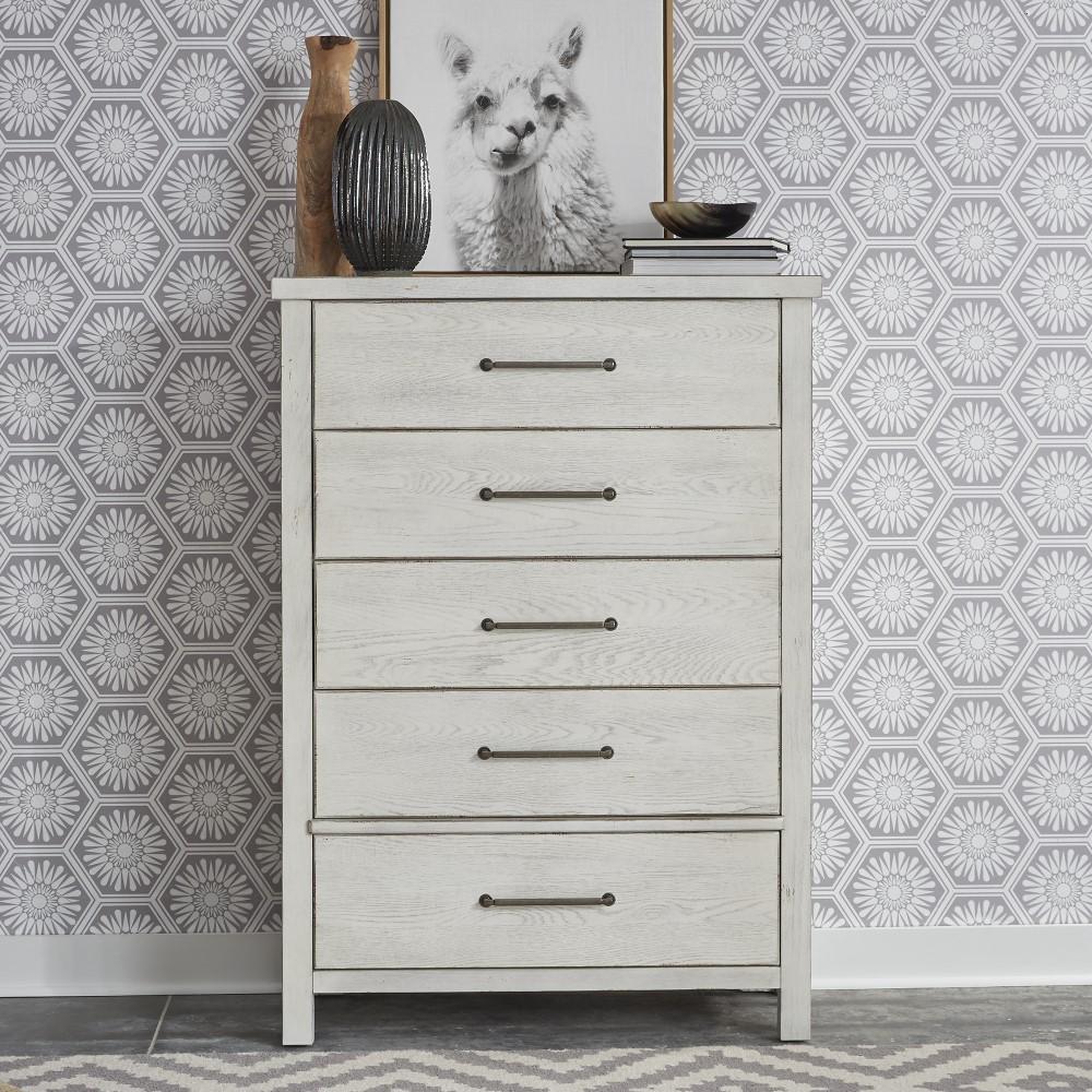 Liberty Furniture - Modern Farmhouse King Platform Bed, Dresser & Mirror, Chest - 406W-BR-KPLDMC veiw 3
