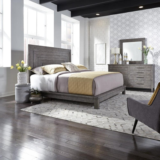 Liberty Furniture - Modern Farmhouse King Platform Bed, Dresser & Mirror - 406-BR-KPLDM veiw 1