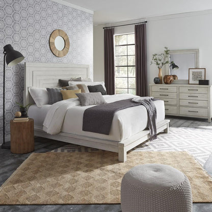 Liberty Furniture - Modern Farmhouse King Platform Bed, Dresser & Mirror - 406W-BR-KPLDM veiw 1