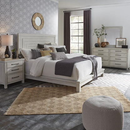 Liberty Furniture - Modern Farmhouse King Platform Bed, Dresser & Mirror, Night Stand - 406W-BR-KPLDMN veiw 1