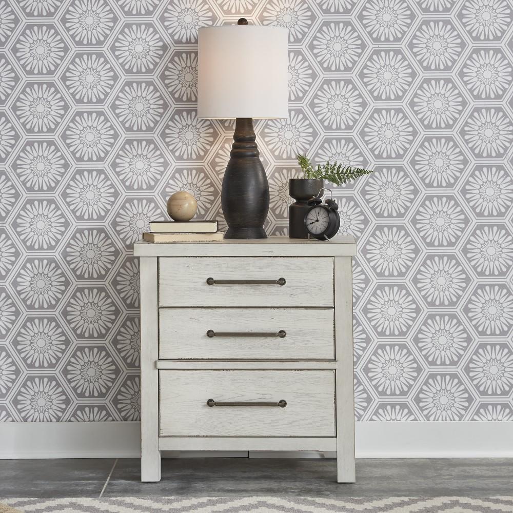 Liberty Furniture - Modern Farmhouse King Platform Bed, Dresser & Mirror, Night Stand - 406W-BR-KPLDMN veiw 3