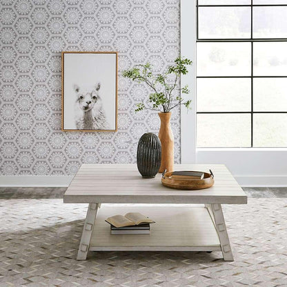 Liberty Furniture - Modern Farmhouse Oversized Square Cocktail Table - 406W-OT1014 veiw 1