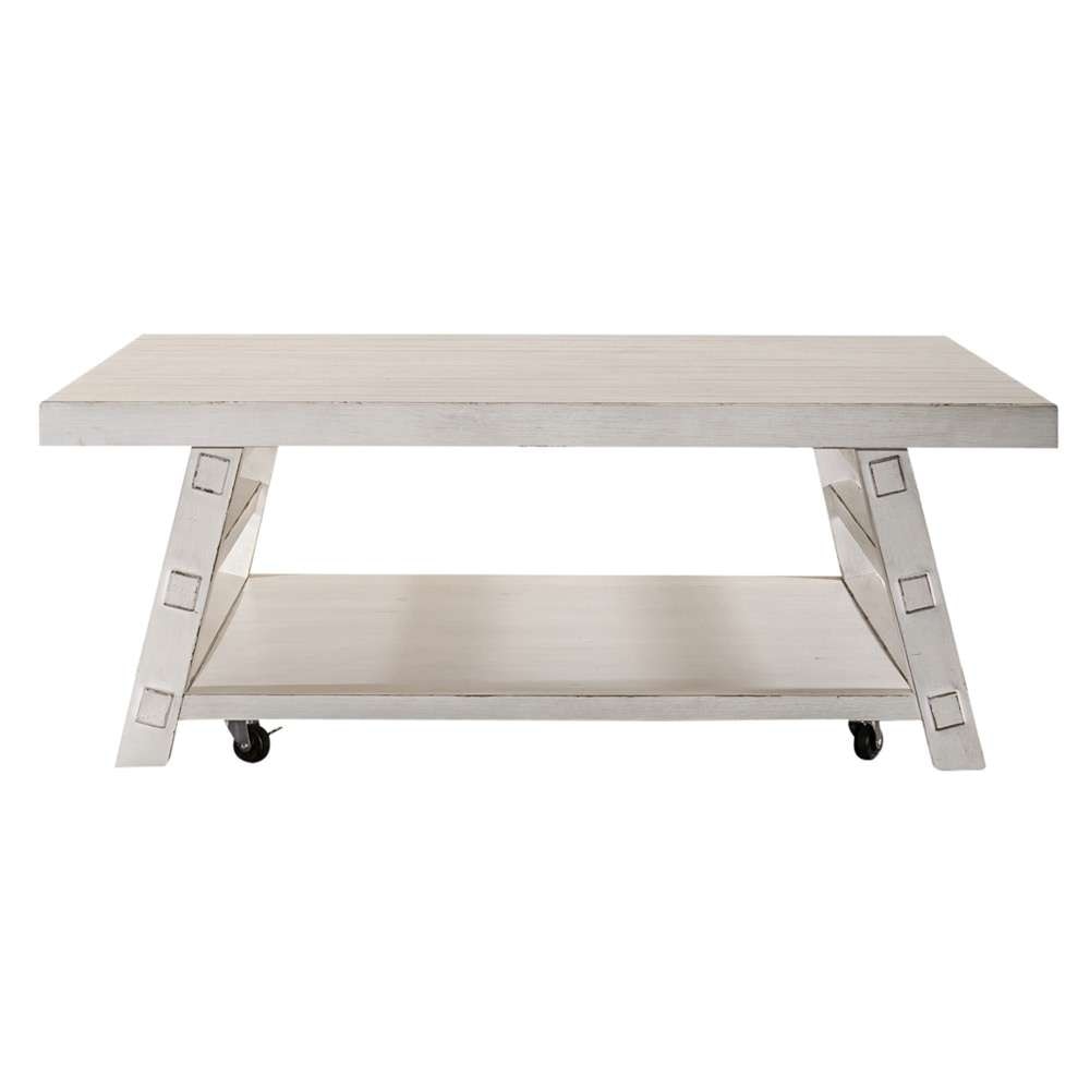 Liberty Furniture - Modern Farmhouse Oversized Square Cocktail Table - 406W-OT1014 veiw 3