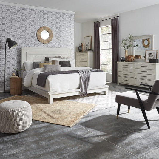 Liberty Furniture - Modern Farmhouse Queen Platform Bed, Dresser & Mirror, Chest - 406W-BR-QPLDMC veiw 1