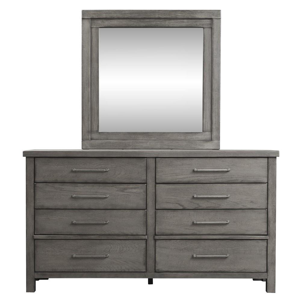 Liberty Furniture - Modern Farmhouse Queen Platform Bed, Dresser & Mirror - 406-BR-QPLDM veiw 3