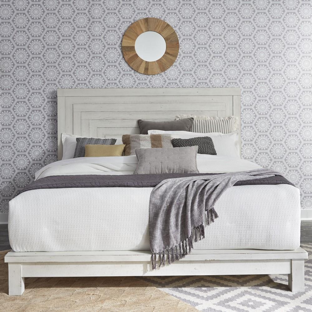 Liberty Furniture - Modern Farmhouse Queen Platform Bed, Dresser & Mirror - 406W-BR-QPLDM veiw 2