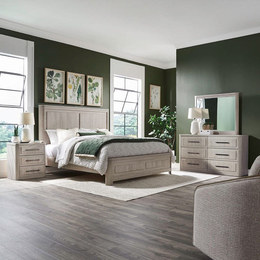 Liberty Furniture - Modern Play - King Panel Bed, Dresser & Mirror, Night Stand in White - 522-BR-KPBDMN view 1