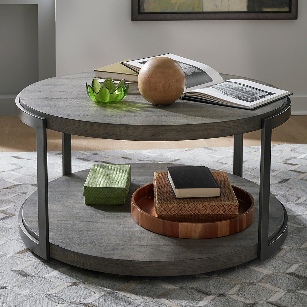 Liberty Furniture - Modern View Round Cocktail Table in Gauntlet Gray - 960-OT1010 veiw 5