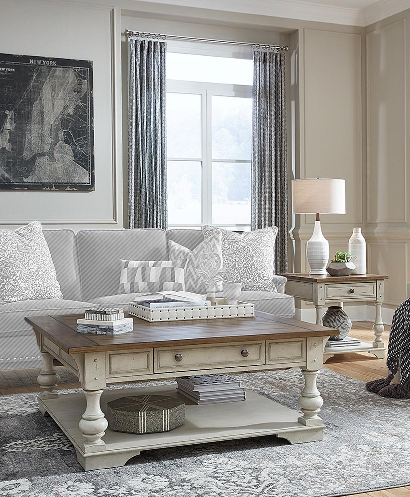 Liberty Furniture - Morgan Creek Alt 3 Piece Set  in Antique White w/ Wirebrushed Tobacco Accents - 498-OT-A3PCS veiw 1