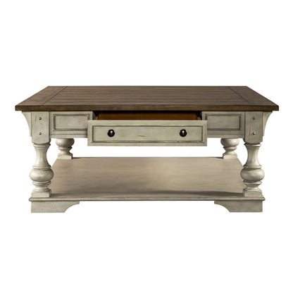 Liberty Furniture - Morgan Creek Drawer Square Cocktail Table - 498-OT1012 veiw 6