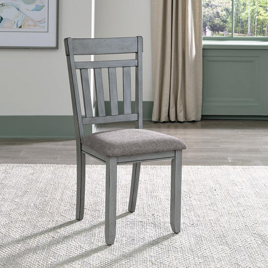Liberty Furniture - Newport Splat Back Side Chair  in Smokey Gray w/ Carbon Gray Tops - 131-C6501S veiw 1