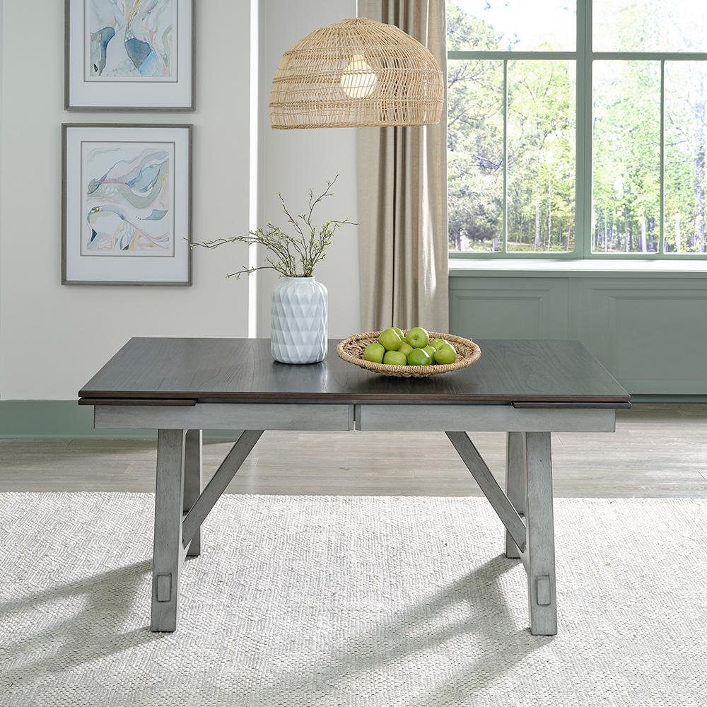 Liberty Furniture - Newport Trestle Table in Smokey Gray w/ Carbon Gray Tops - 131-CD-TRS veiw 1