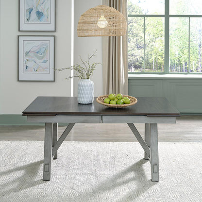 Liberty Furniture - Newport Trestle Table in Smokey Gray w/ Carbon Gray Tops - 131-CD-TRS veiw 1