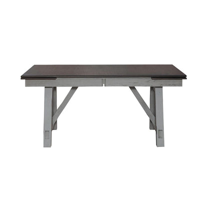 Liberty Furniture - Newport Trestle Table in Smokey Gray w/ Carbon Gray Tops - 131-CD-TRS veiw 3