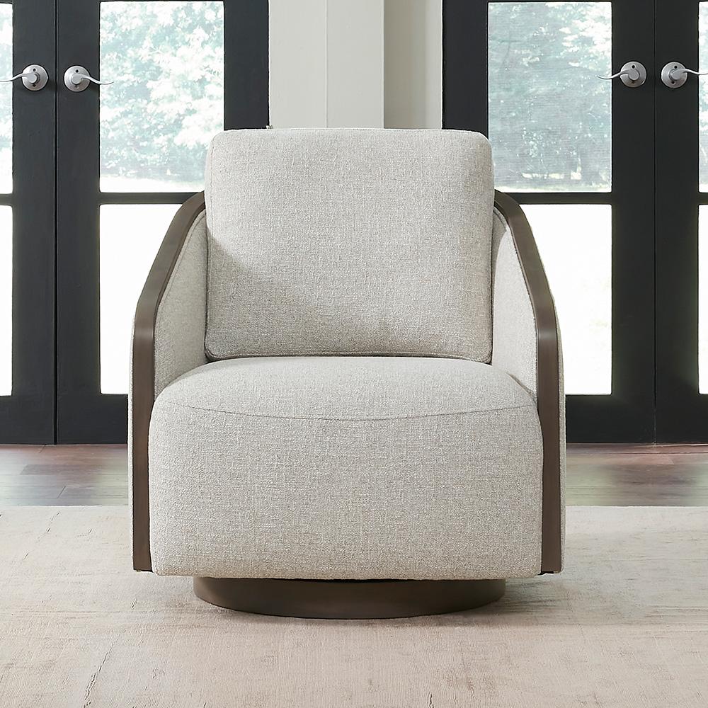 Liberty Furniture - Nora Uph Swivel Accent Chair - Dark Brown in Nathan Ginger Fabric - 722-ACH16 veiw 1