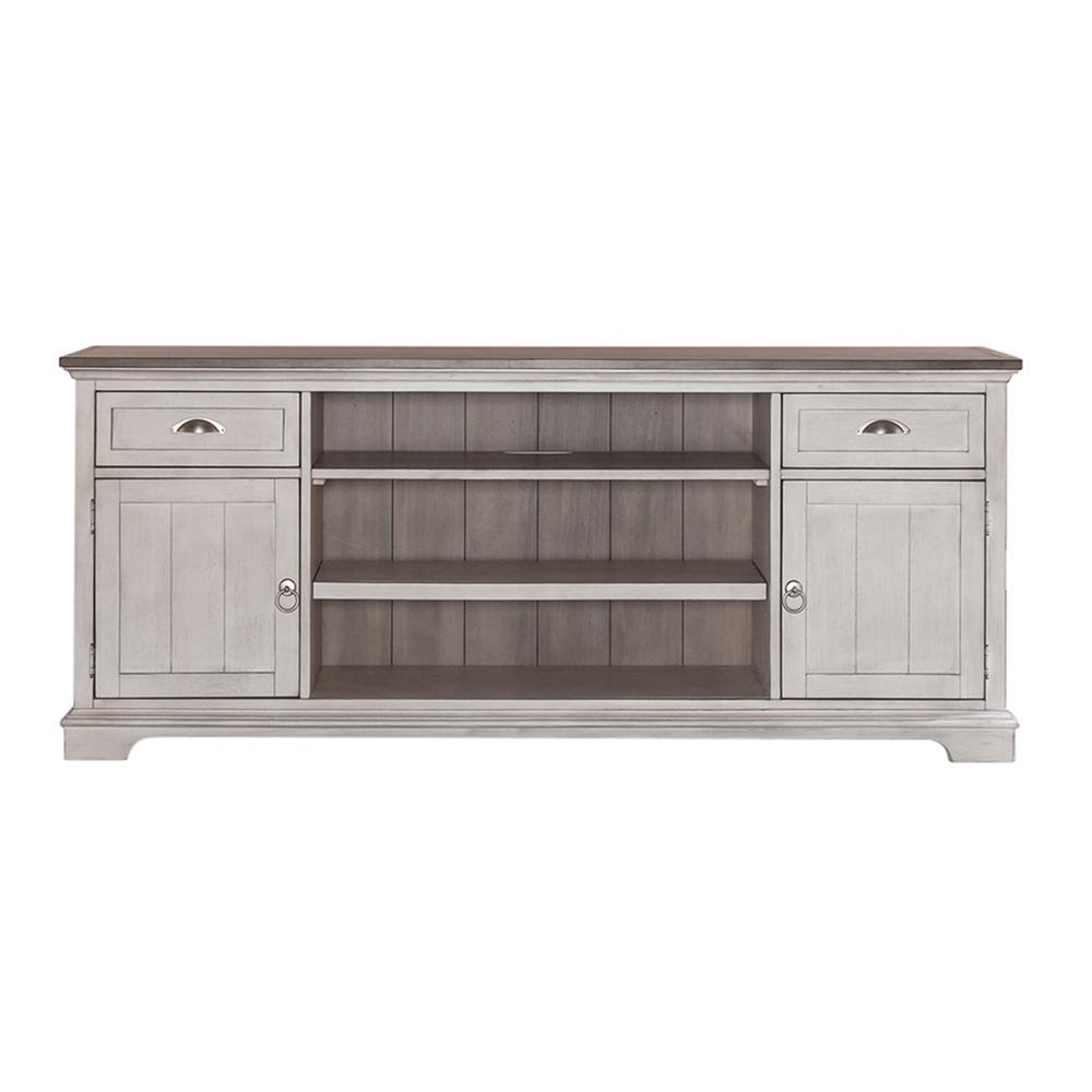 Liberty Furniture - Ocean Isle 72 Inch Entertainment TV Stand in Antique White w/ Weathered Pine - 303W-TV72 veiw 3