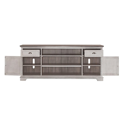 Liberty Furniture - Ocean Isle 72 Inch Entertainment TV Stand in Antique White w/ Weathered Pine - 303W-TV72 veiw 7