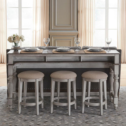 Liberty Furniture - Ocean Isle Console Bar Table in Antique White w/ Weathered Pine - 303W-OT7237 veiw 2