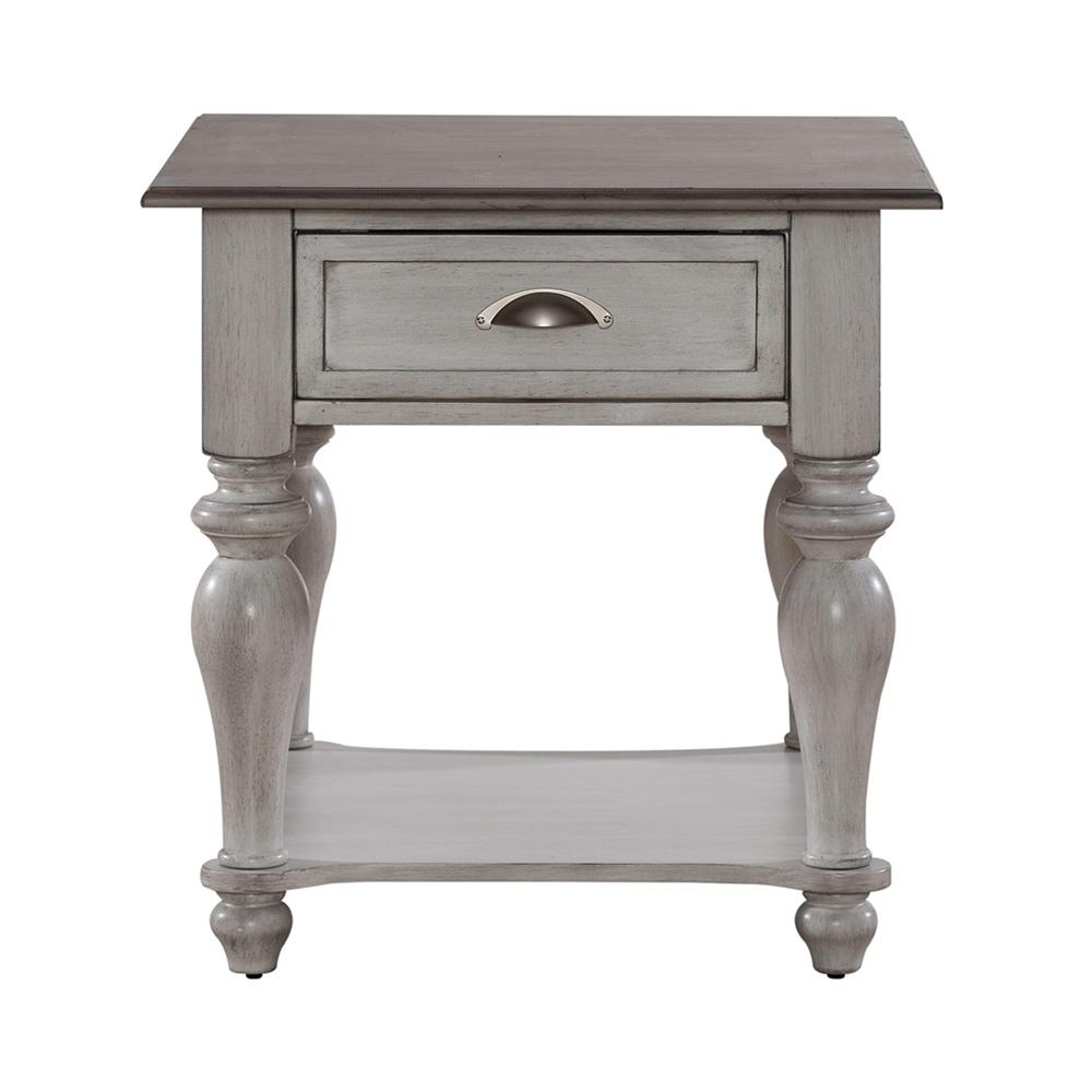 Liberty Furniture - Ocean Isle Drawer End Table in Antique White w/ Weathered Pine - 303W-OT1020 veiw 4